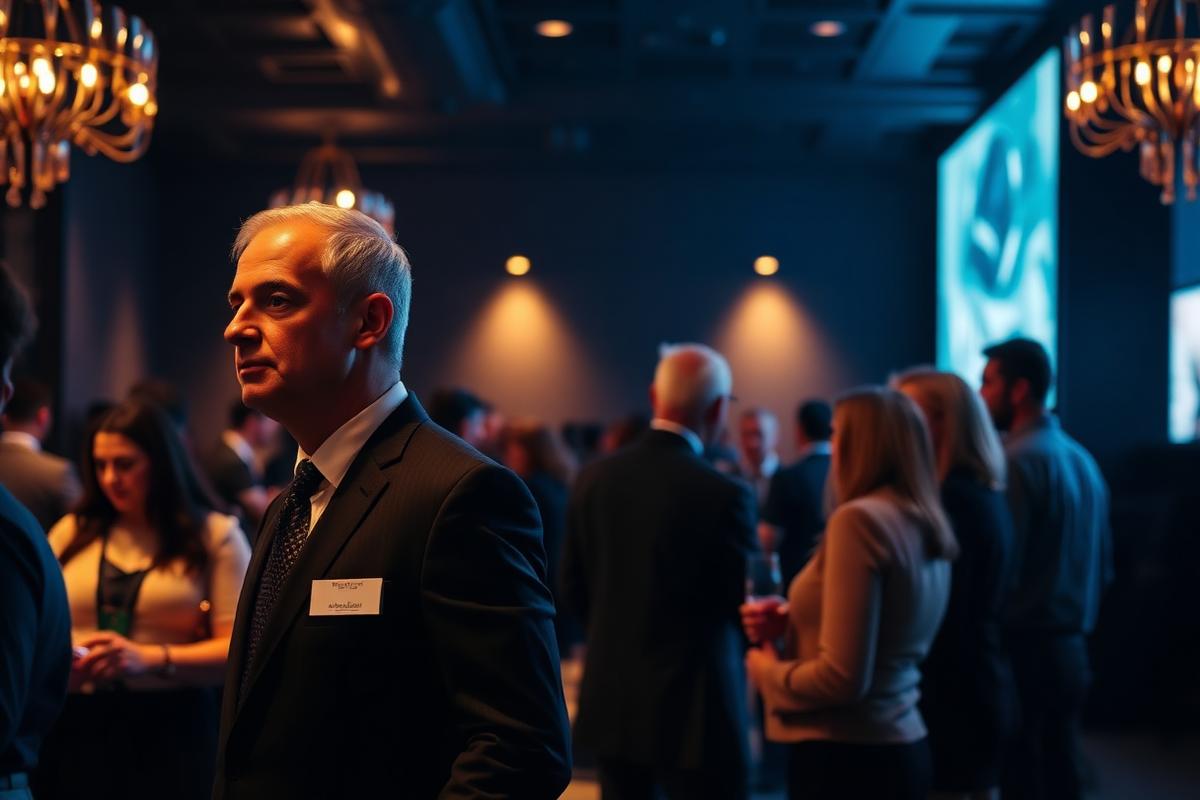 Partner summit reception with business delegates networking
